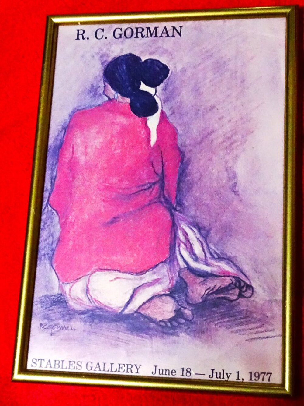 R.C. Gorman Woman Kneeling Stables Gallery 1977